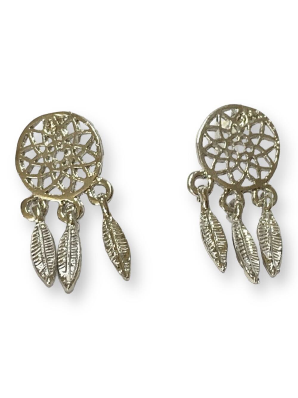 Dreamcatcher Silver Dangle Earrings